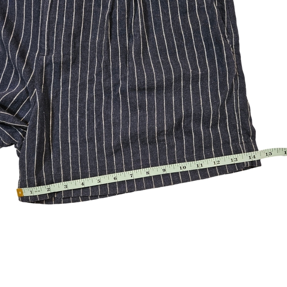 A New Day Pleated Front Pin Stripped Linen Blend Shorts, Navy/Cream, 12 - Picture 10 of 10